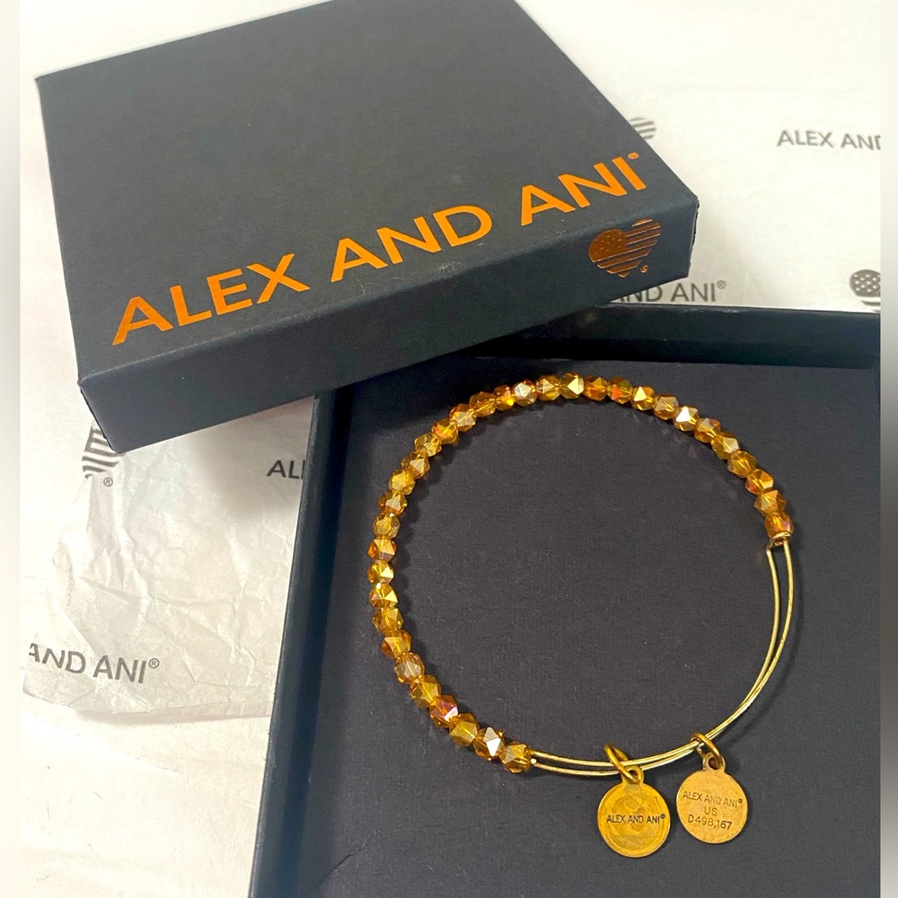 🔴⬇️ ALEX AND ANI gold beaded adjustable bracelet